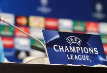 Wyjściowe składy na spotkanie Benfica Lizbona – Napoli (10.12.2025) Liga Mistrzów - logo konferencja 1